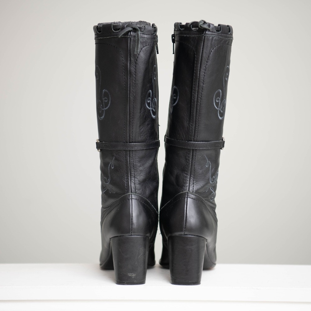 Roper Boots Sz 7 Victorian Croquette Cute Goth Steampunk Festival Urban Cowgirl - Picture 5 of 7